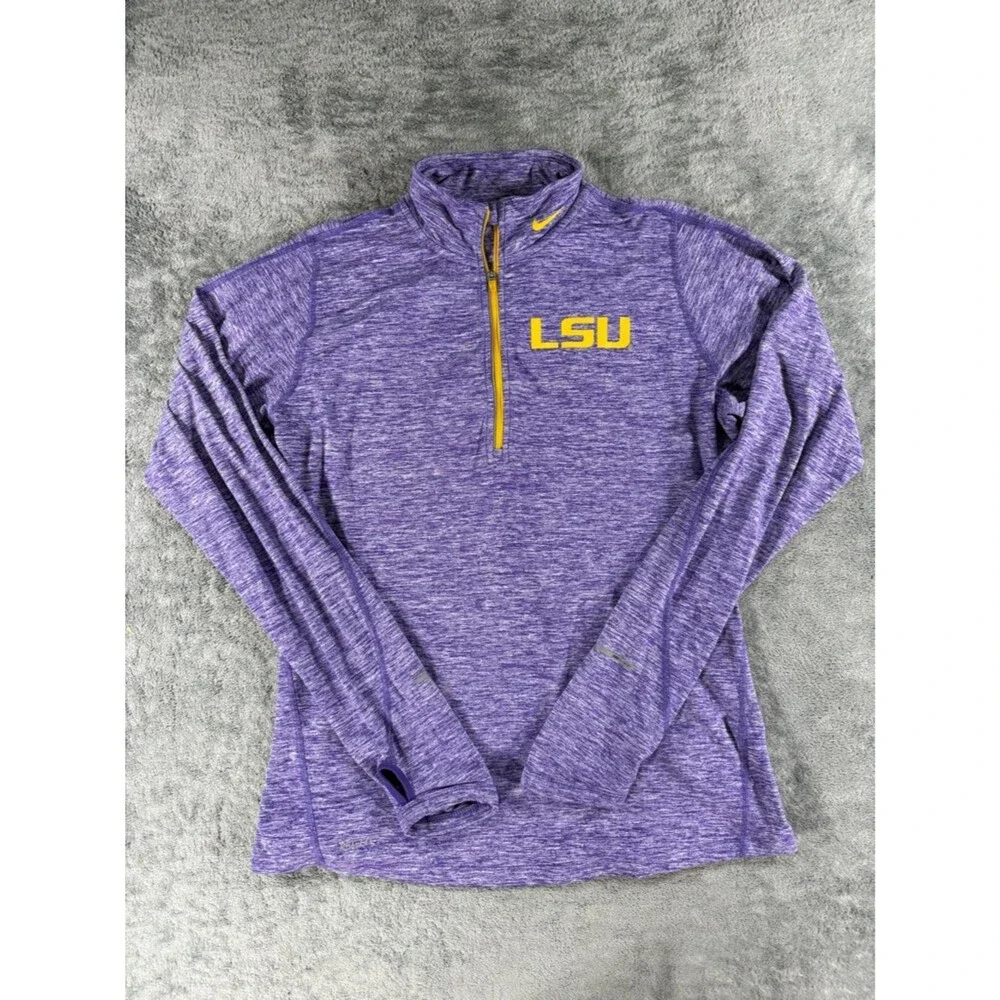 Nike Women’s LSU Tigers Quarter Zip Dri-fit‎ Pullover Louisiana State Large